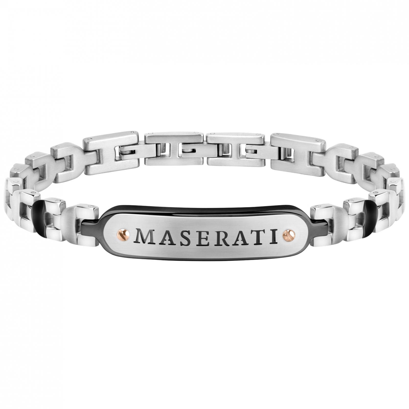 Bratara Maserati JM419ARZ02, Argintiu, Negru