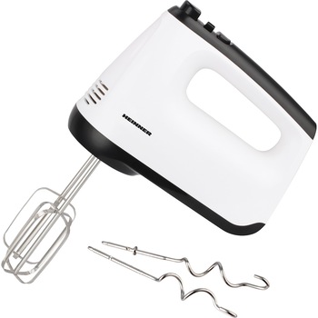 Mixer de mana Heinner White Orchid HM-400WHBK, 400W, 6 viteze + Turbo, teluri si carlige din inox, Alb/Negru Mixer de mana Heinner White Orchid HM-400WHBK, 400W, 6 viteze + Turbo, teluri si carlige din inox, Alb/Negru