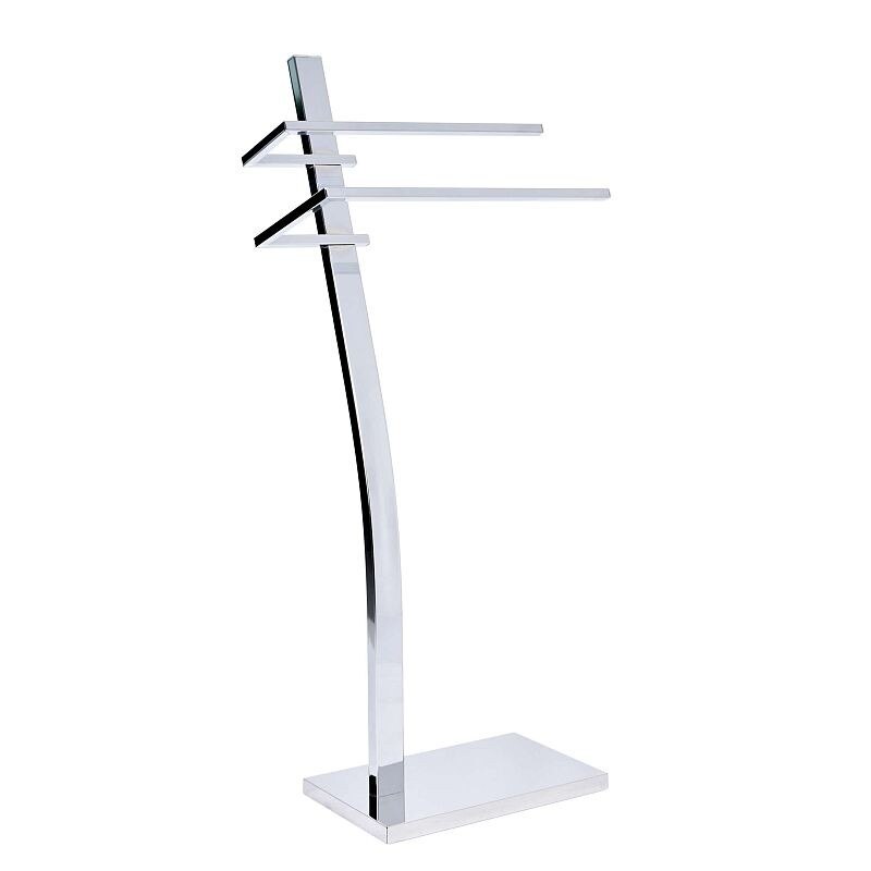 Suport prosoape baie, PROCART, 2 brate, otel cromat, 90 x 41 x 28 cm