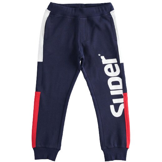 Pantaloni baieti Ido, bleumarin cu dunga pe lateral, Bleumarin