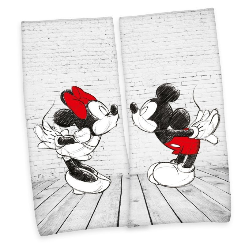 Set 2 prosoape Herding Mickey si Minnie, bumbac, 80 x 180 cm
