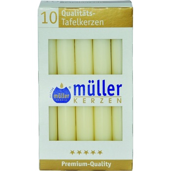 Set 10 buc Lumanare masa Crem Set 10 buc Lumanare masa Crem