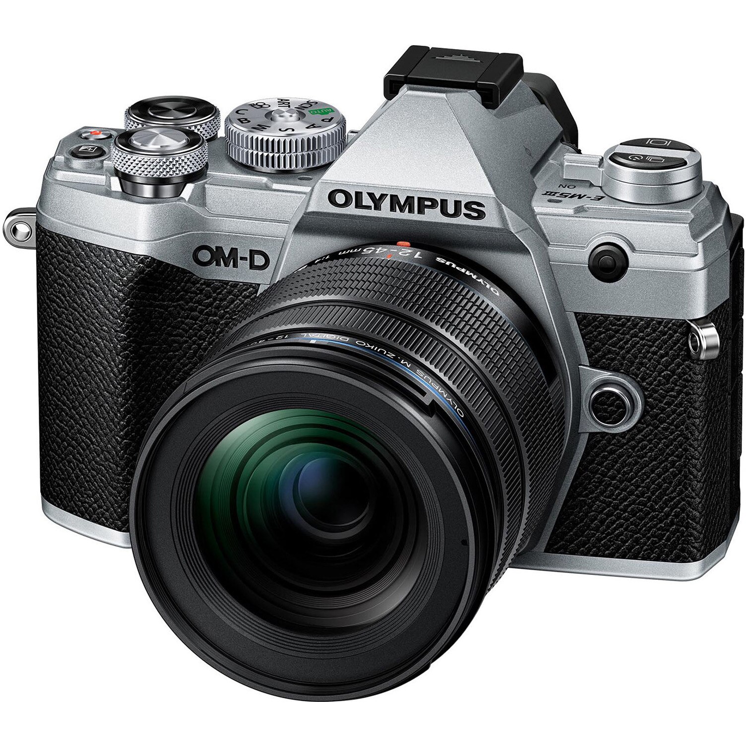 Aparat foto Mirrorless E-M5 Mark III + obiectiv M.Zuiko Digital ED 12-45mm F4.0 PRO, Argintiu/Negru