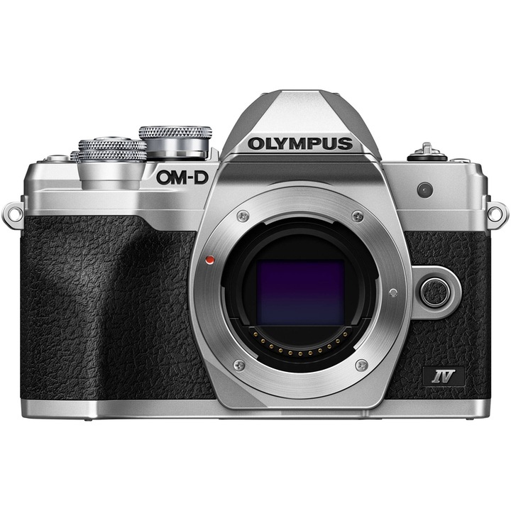 Kamera tükör nélküli Olympus E-M10 Mark IV test, Micro 4/3, elektronikus kereső, 5 tengelyes stabilizátor, 4K, Wi-Fi&Bluetooth®, ezüst