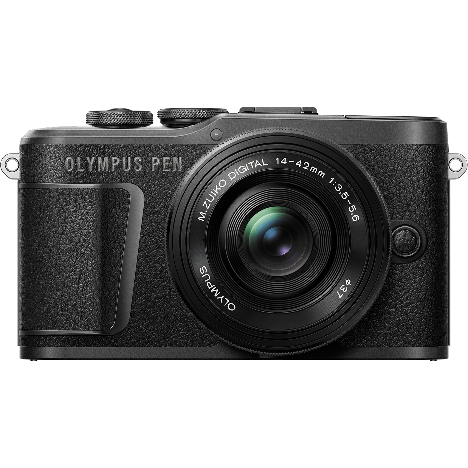 Aparat foto Mirrorless Olympus E-PL10 + obiectiv M.Zuiko Digital ED 14-42mm F3.5-5.6 EZ (pancake zoom), Micro 4/3, stabilizare 3 axe, 4K, Wi-Fi&Bluetooth®, Negru/Negru