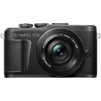 Aparat foto Mirrorless Olympus E-PL10 + obiectiv M.Zuiko Digital ED 14-42mm F3.5-5.6 EZ (pancake zoom), Micro 4/3, stabilizare 3 axe, 4K, Wi-Fi&Bluetooth®, Negru/Negru Aparat foto Mirrorless Olympus E-PL10 + obiectiv M.Zuiko Digital ED 14-42mm F3.5-5.6 EZ (pancake zoom), Micro 4/3, stabilizare 3 axe, 4K, Wi-Fi&Bluetooth®, Negru/Negru