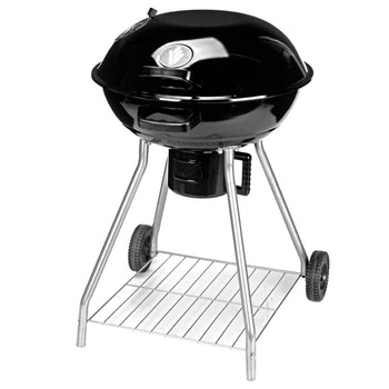 Gratar pe carbuni cu capac, Koopman, metalic, 2 roti, diametru 56 cm Gratar pe carbuni cu capac, Koopman, metalic, 2 roti, diametru 56 cm