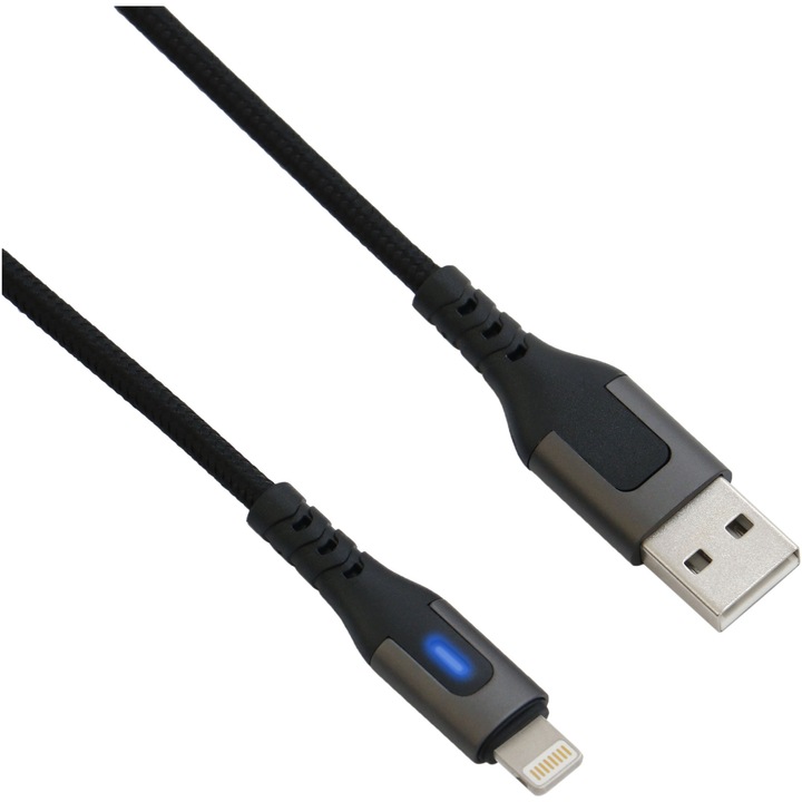 Кабел за зареждане-синхронизиране A+, USB-lightning, 1 м