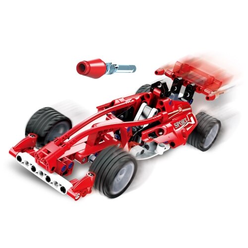 Set de constructie masina de curse Imaginarium Formula Champion Tech cu 144 de piese, sistem pull back, 6-12 ani