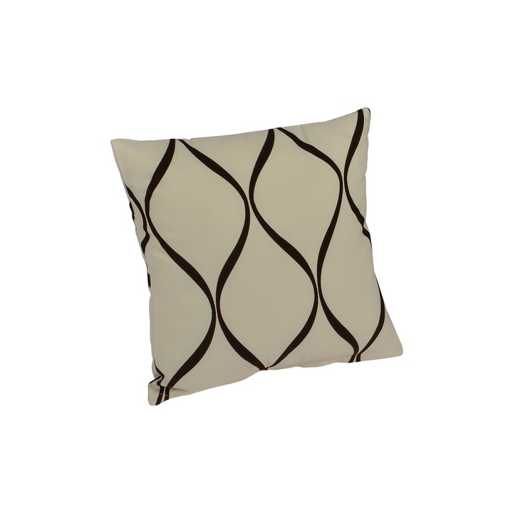 Fata de perna decorativa Clepsydra, 45x45, alb/maro