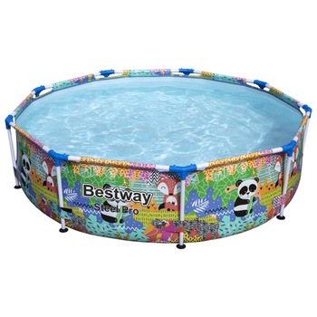 Piscina Steel Pro MAX, Bestway, PVC, 274 x 66 cm, model animatie, 3221 L , Multicolor Piscina Steel Pro MAX, Bestway, PVC, 274 x 66 cm, model animatie, 3221 L , Multicolor