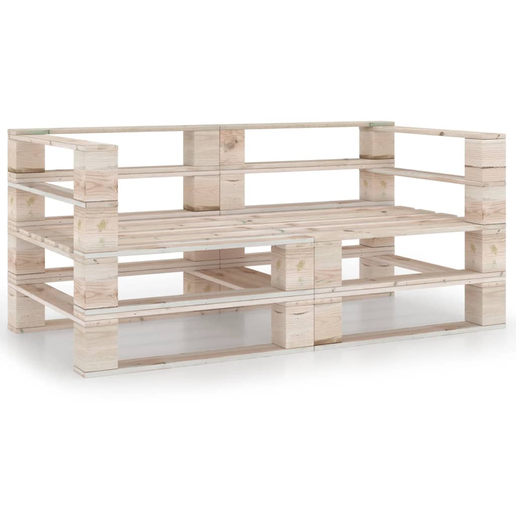 Canapea de gradina din paleti cu 2 locuri vidaXL, Lemn, 70 x 67.5 x 62 cm, Maro