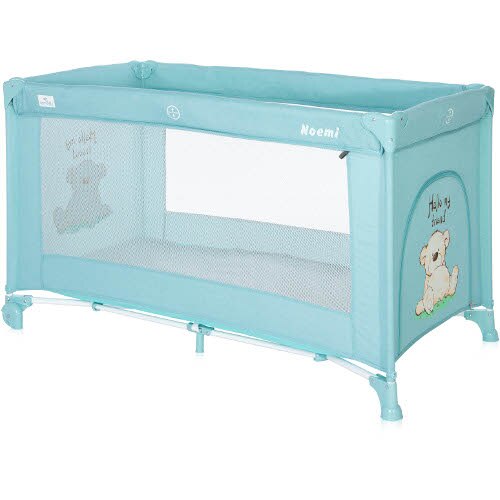 Patut Lorelli Pliabil Noemi cu 1 Nivel, Blue Surf Teddy