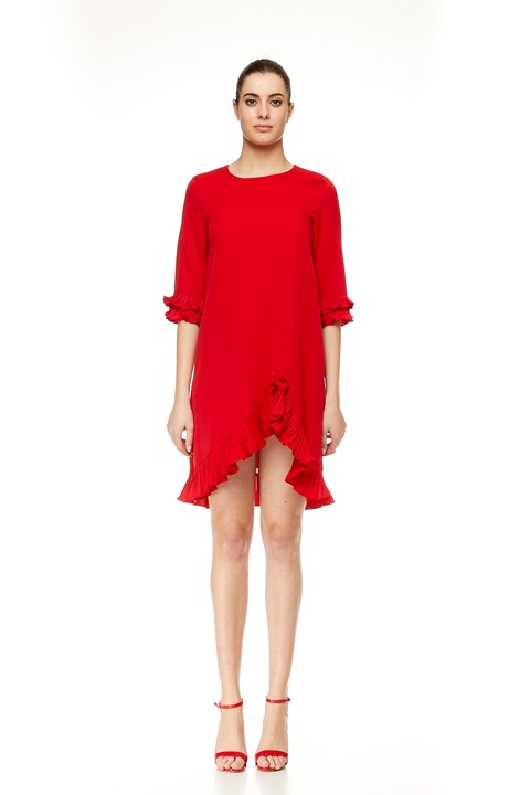 Rochie Mercedes de Miguel, Volane, Poliester, Rosu, Rosu