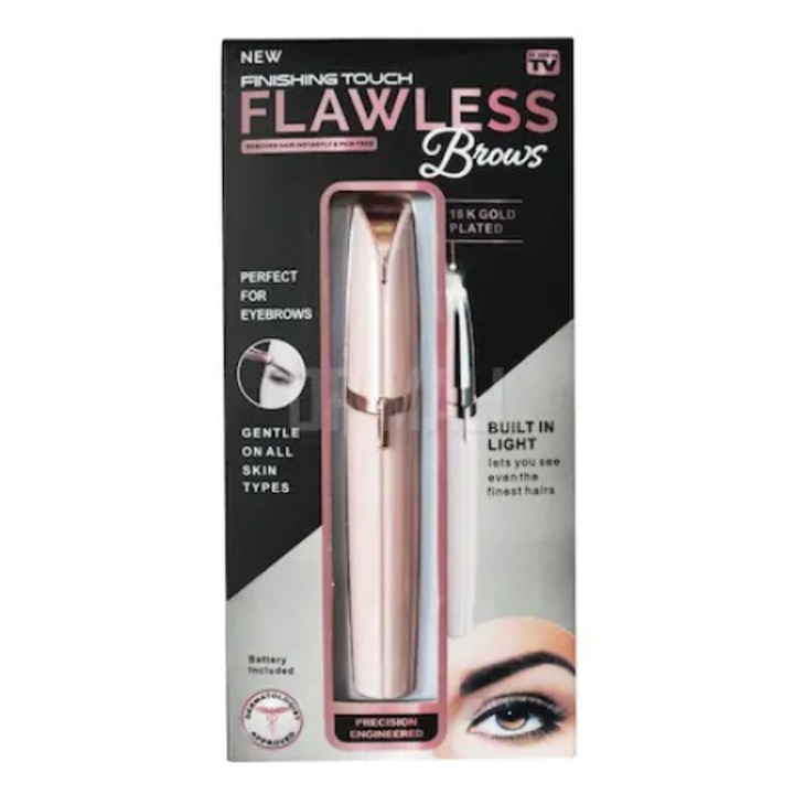 Епилатор Flawless Finishing Touch, LED, За лице, Rose Gold / бял