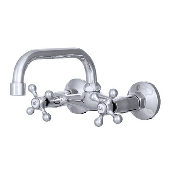 Baterie cu prindere pe perete, dubla comanda , rozete stil Baterie cu prindere pe perete, dubla comanda , rozete stil