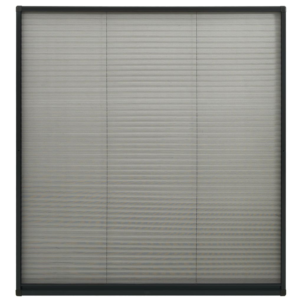 Plasa anti-insecte plisata pentru fereastra, vidaXL, Aluminiu, 130 x 100 cm, Antracit