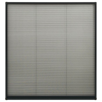 Plasa anti-insecte plisata pentru fereastra, vidaXL, Aluminiu, 130 x 100 cm, Antracit Plasa anti-insecte plisata pentru fereastra, vidaXL, Aluminiu, 130 x 100 cm, Antracit