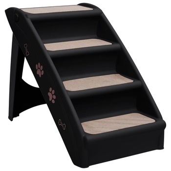 Scara pentru caini pliabila, negru, 62 x 40 x 49,5 cm 170985 Scara pentru caini pliabila, negru, 62 x 40 x 49,5 cm 170985