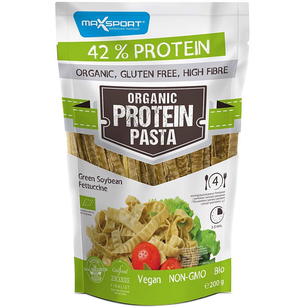 Paste fettucine din boabe de soia verde cu continut ridicat de proteine Bio 200 g Maxsport