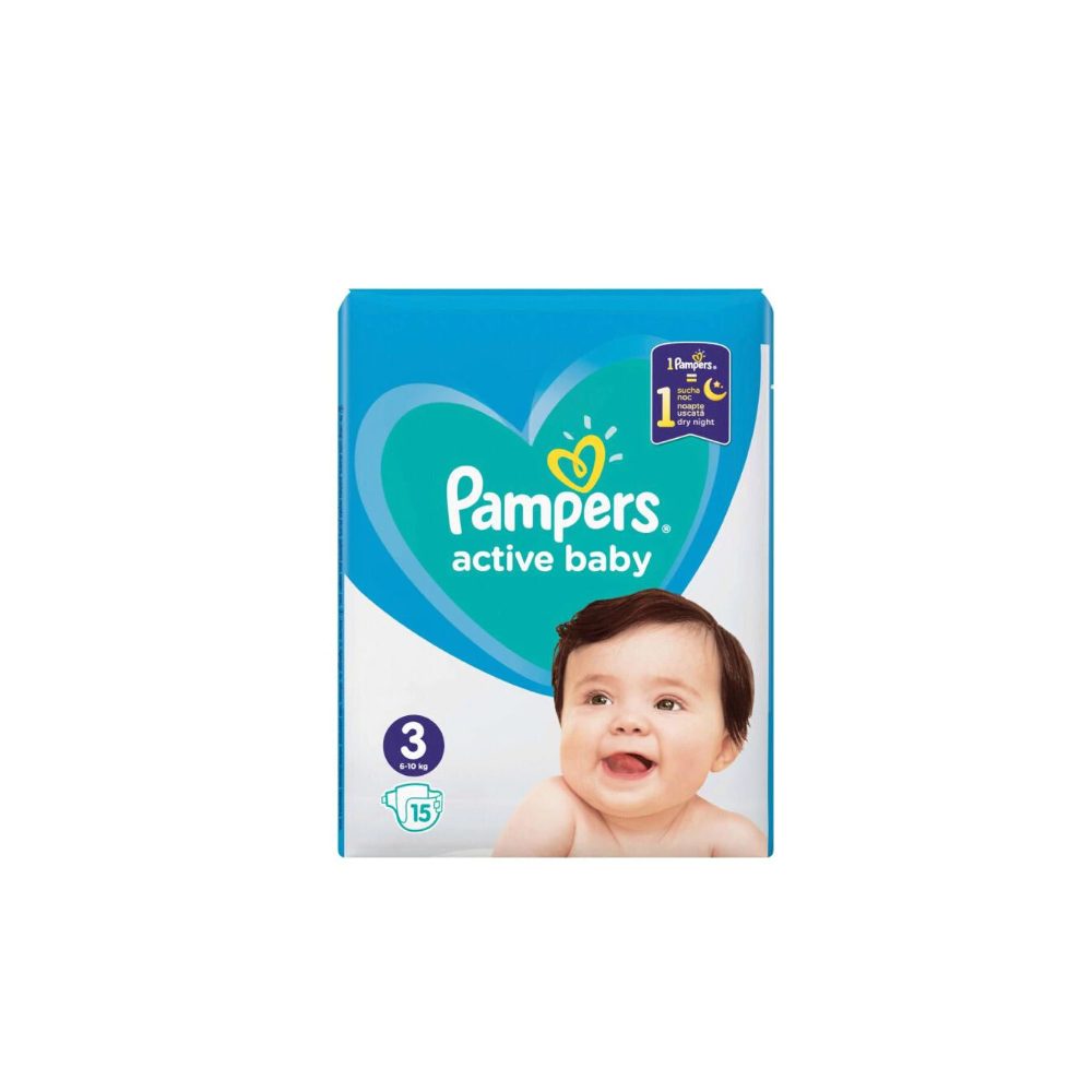 Scutece pentru Copii Pampers Active Baby Nr. 3, 15 Bucati