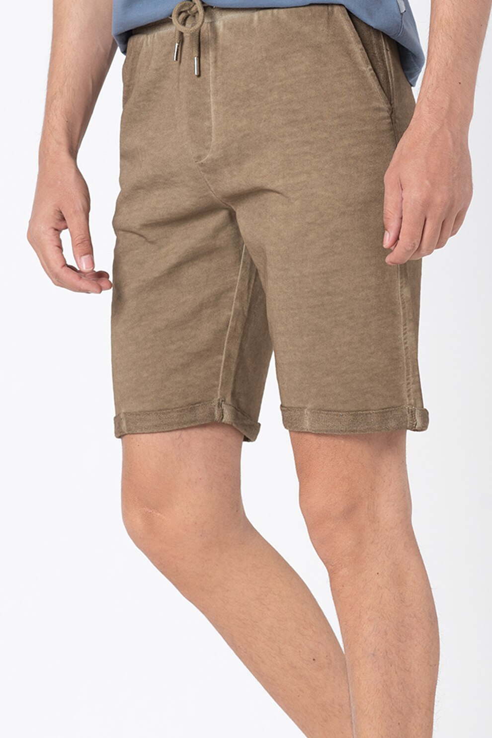 !Solid, Bermude de bumbac organic Rex, Verde oliv