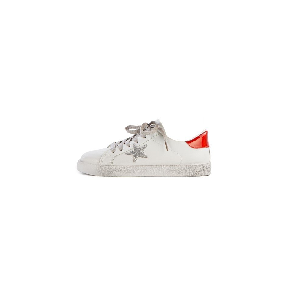 Pantofi sport dama Shiba, Alb/Rosu
