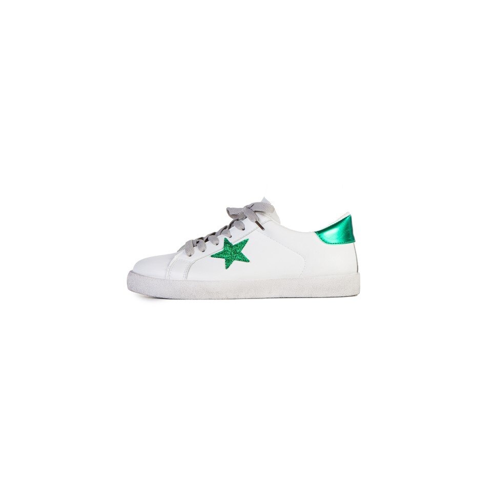 Pantofi sport dama Shiba, Alb/verde