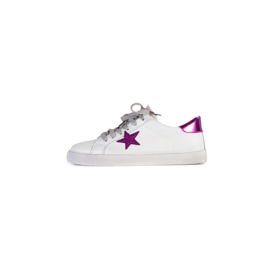 Pantofi sport dama Shiba, Alb/Fucsia