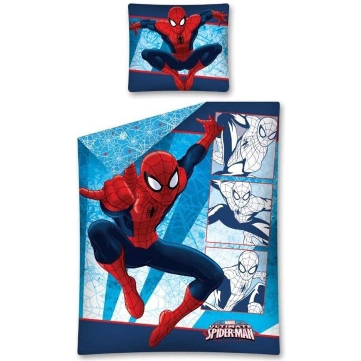 Lenjerie de pat, Ultimate Spiderman, multicolor, 140 x 200 cm cearceaf pilota, 70 x 90 cm fata perna,100% bumbac