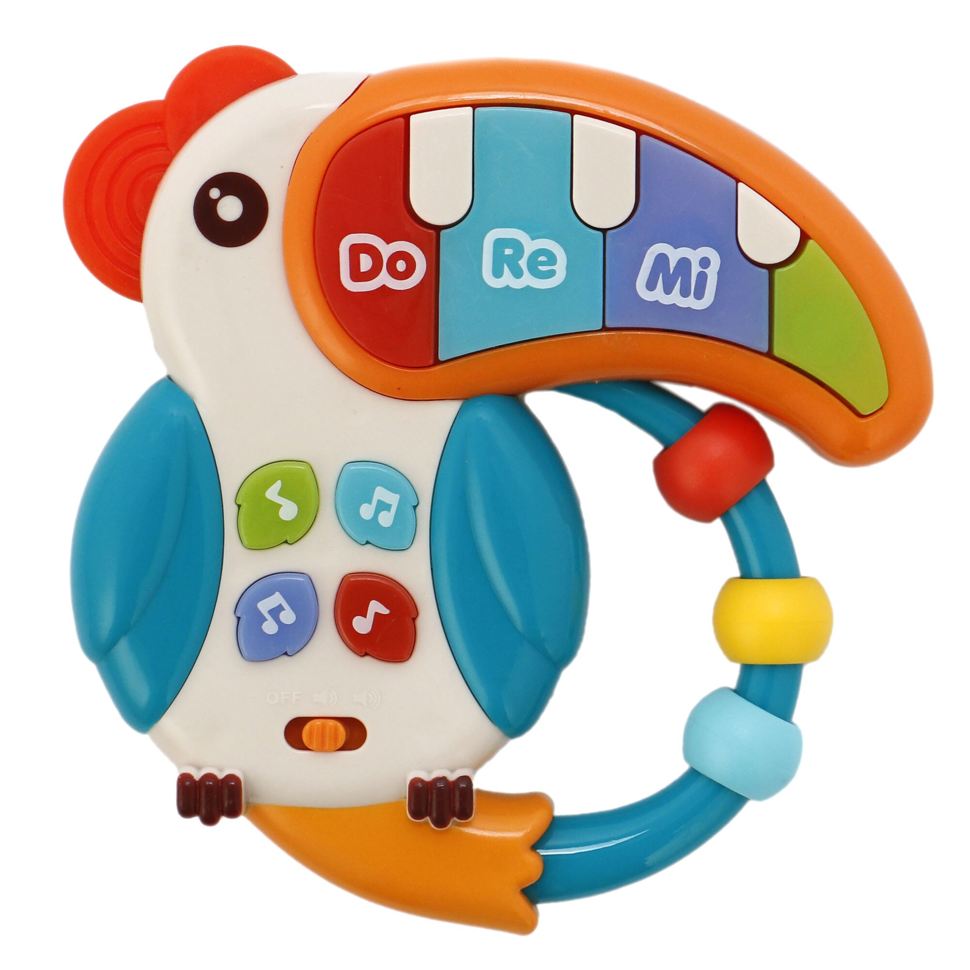 Jucarie interactiva pentru bebelusi M-Toys - Tucan cu lumini si sunete