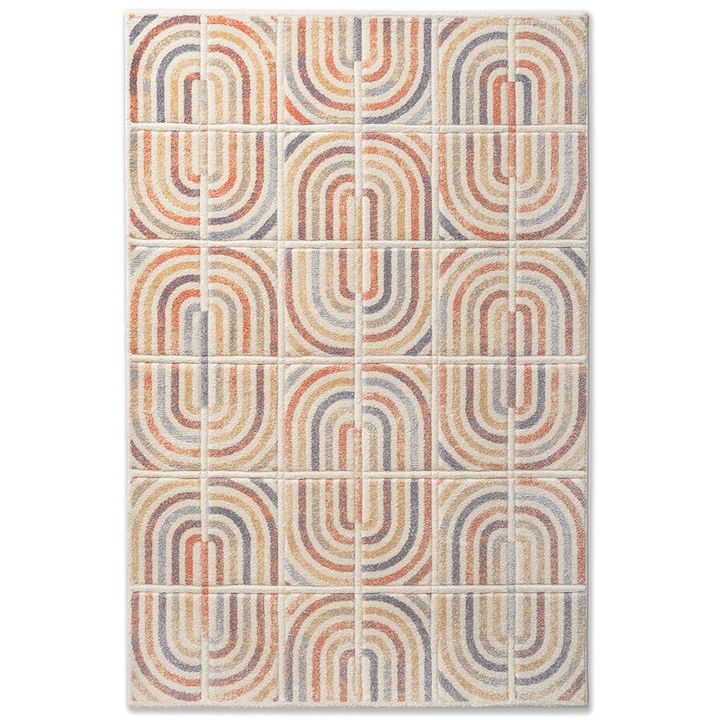 Szintetikus szőnyeg Soho 5946-1-17933, 60 x 110 cm, bézs/narancs, geometrikus