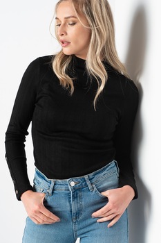 b.young, Pulover tricotat fin cu aspect striat Ralaya, Negru b.young, Pulover tricotat fin cu aspect striat Ralaya, Negru