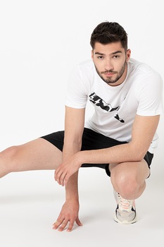 Puma, Tricou cu decolteu la baza gatului si logo Ka, Alb Puma, Tricou cu decolteu la baza gatului si logo Ka, Alb
