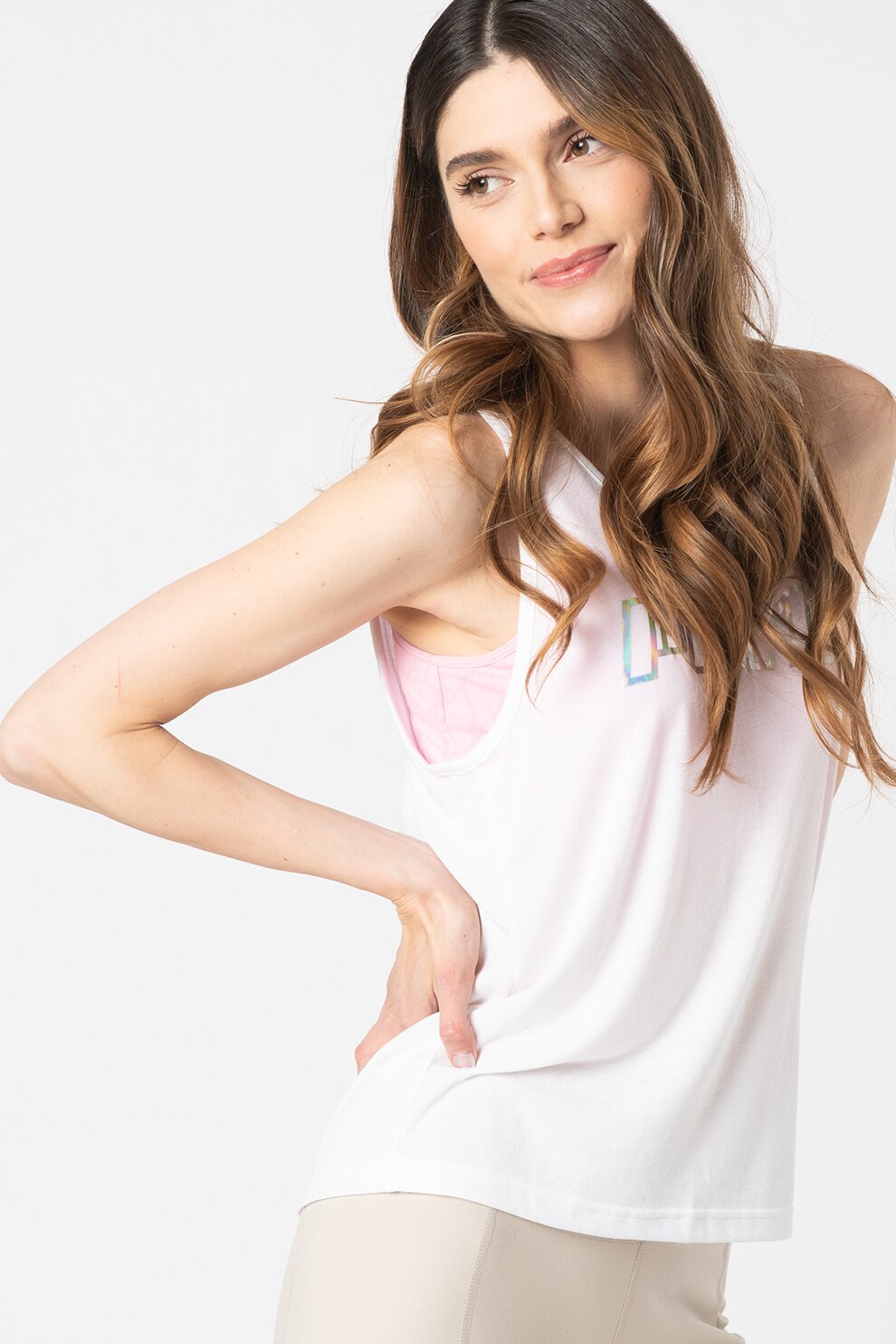 Puma, Top cu decupaj pe spate, pentru antrenament Own It, Alb