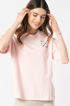 Puma - Тениска със свободна кройка и паднали ръкави, Бледо розово
