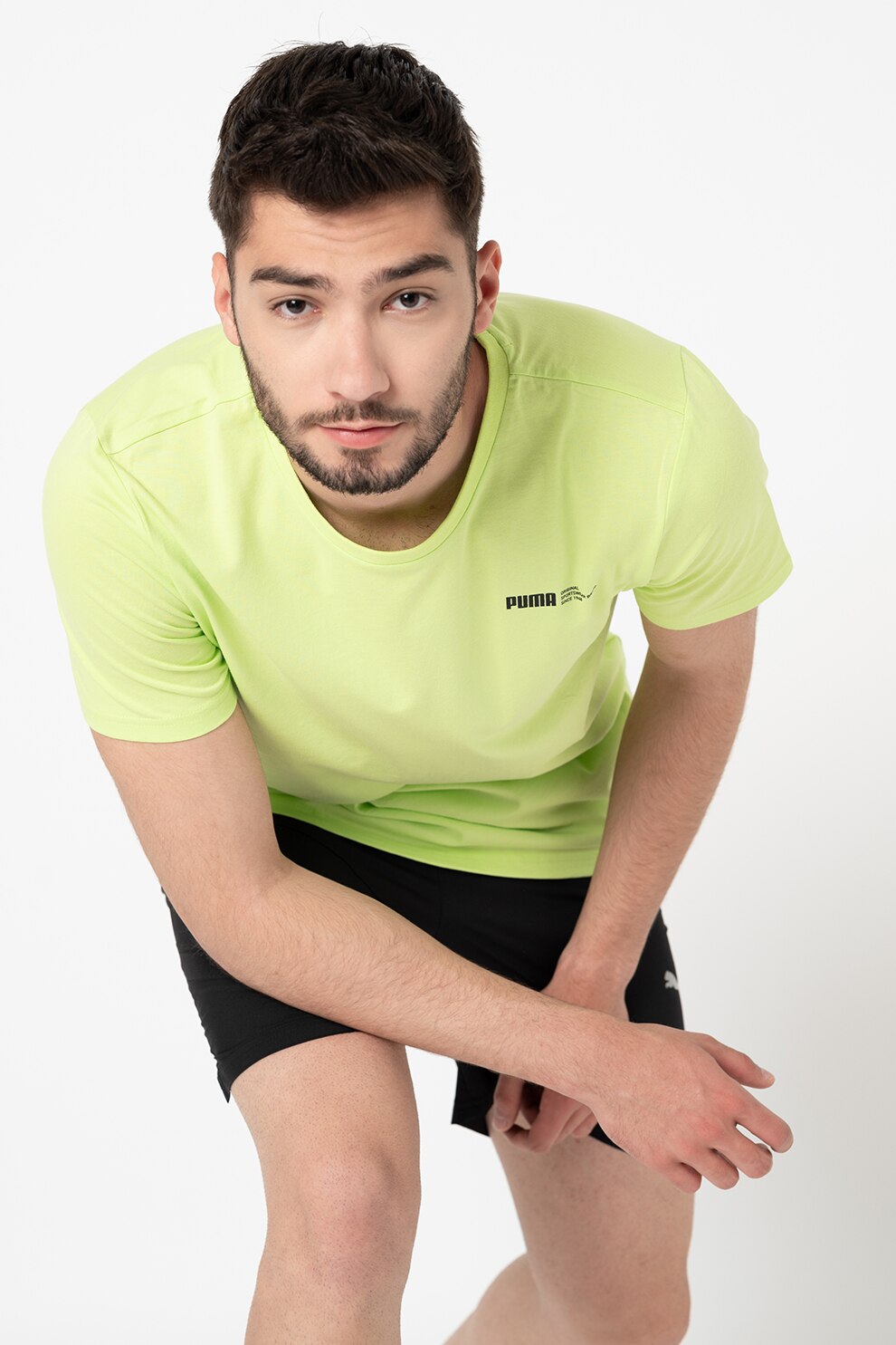 Puma, Tricou cu imprimeu Acidic Pack, Verde neon