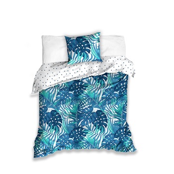 Lenjerie de pat 1 persoana, JUNGLE, bumbac ranforce, 140x200 cm Lenjerie de pat 1 persoana, JUNGLE, bumbac ranforce, 140x200 cm
