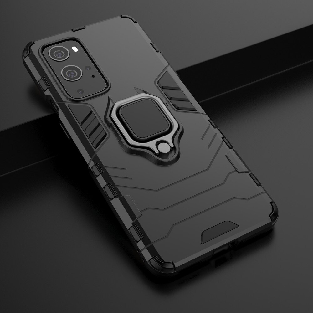 Husa pentru OnePlus 9 Pro ring armor kickstand tough rugged black eMAG.ro