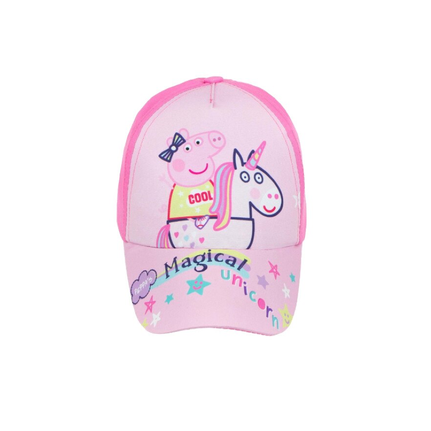 Sapca fete, Peppa Pig si Unicorn, roz, 52 cm, 4 - 7 ani