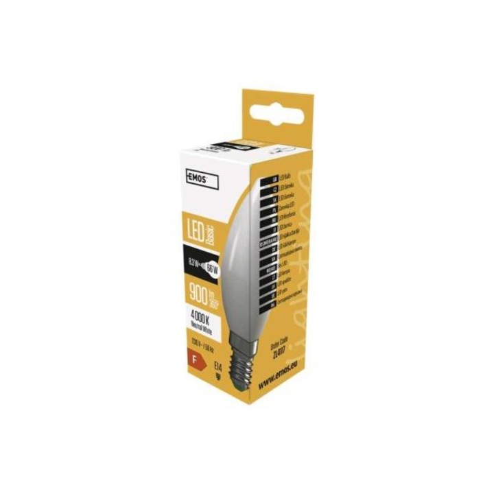 EMOS Basic LED izzó gyertya E14 8.3W 900lm természetes fehér