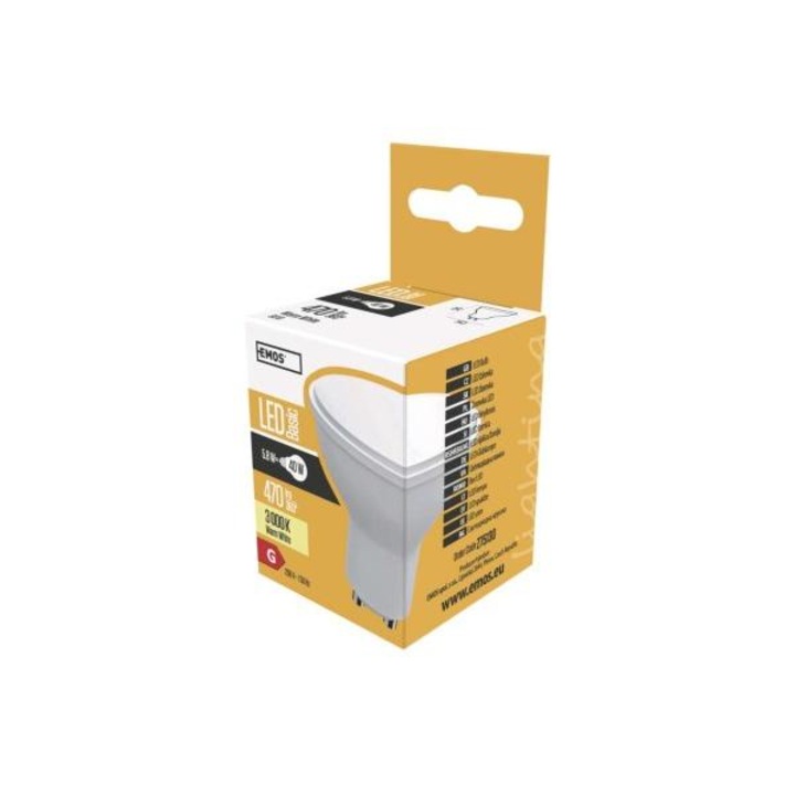 Led izzó Basic MR16, GU10, 5,8 W (40 W), 470 lm, meleg fehér Z75130 8592920030493