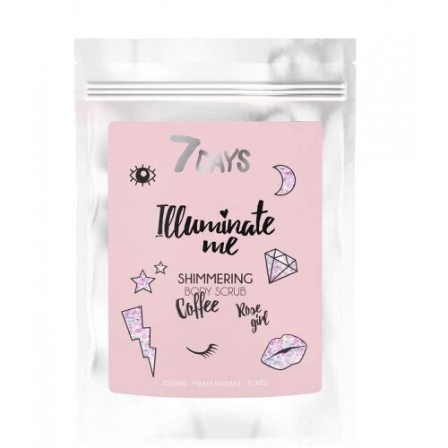 Scrub pentru corp cu cafea, Illuminate Me Rose Girl, 7 Days, 200 g