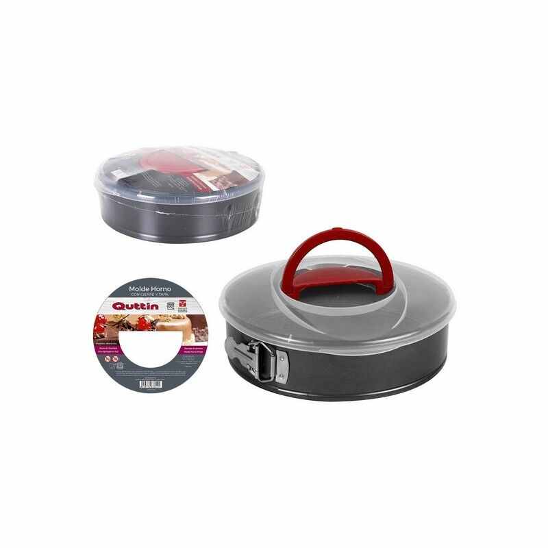 Forma de tort detasabila Quttin Otel carbon Rotund Cu capac Negru