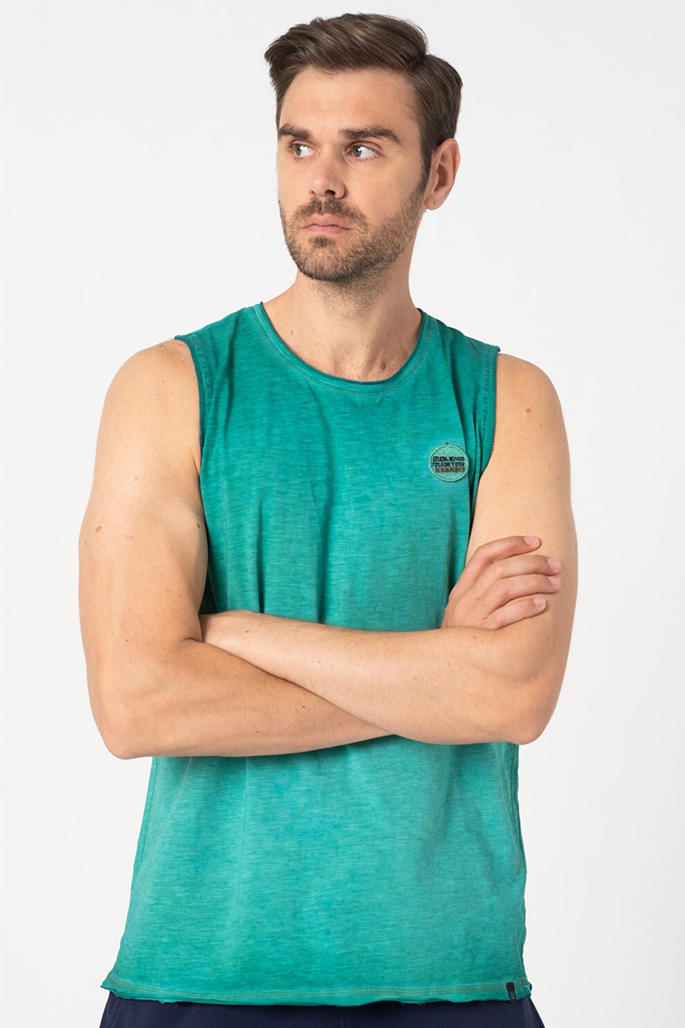 BLEND, Top de jerseu cu aplicatie decorativa, Verde