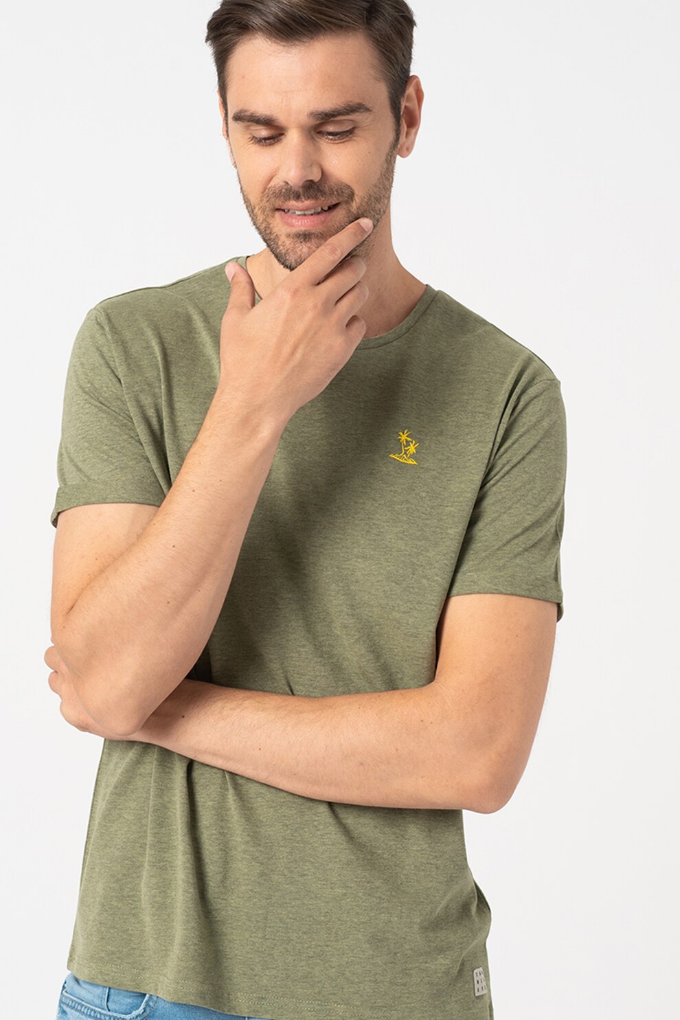 BLEND, Tricou din amestec de bumbac organic, Verde