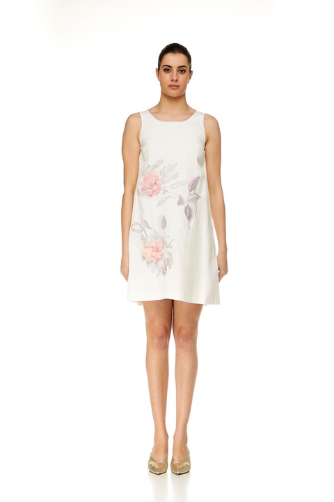 Rochie cu flori, Mercedes de Miguel, Alb, Alb