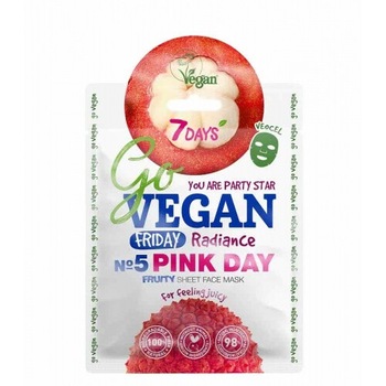 Masca iluminatoare tip servetel GoVEGAN Friday Pink Day, 7Days, 25 g Masca iluminatoare tip servetel GoVEGAN Friday Pink Day, 7Days, 25 g