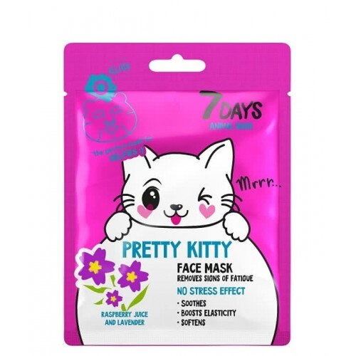 Masca tip servetel pentru fata Pretty Kitty, 6Days, Tonifianta, Hidratanta, 28 g