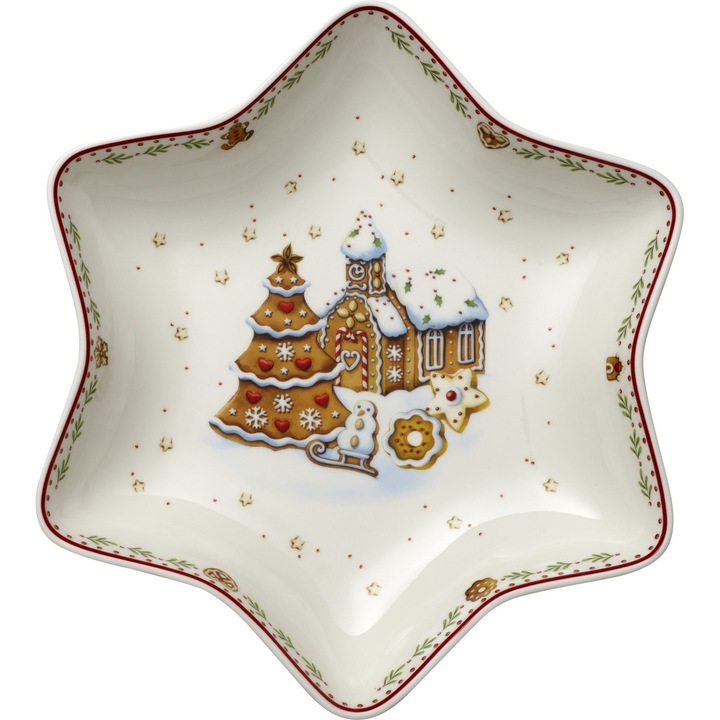 Bol servire, Villeroy & Boch, Winter Bakery Delight Gingerbread Village, 24.5 cm, portelan premium